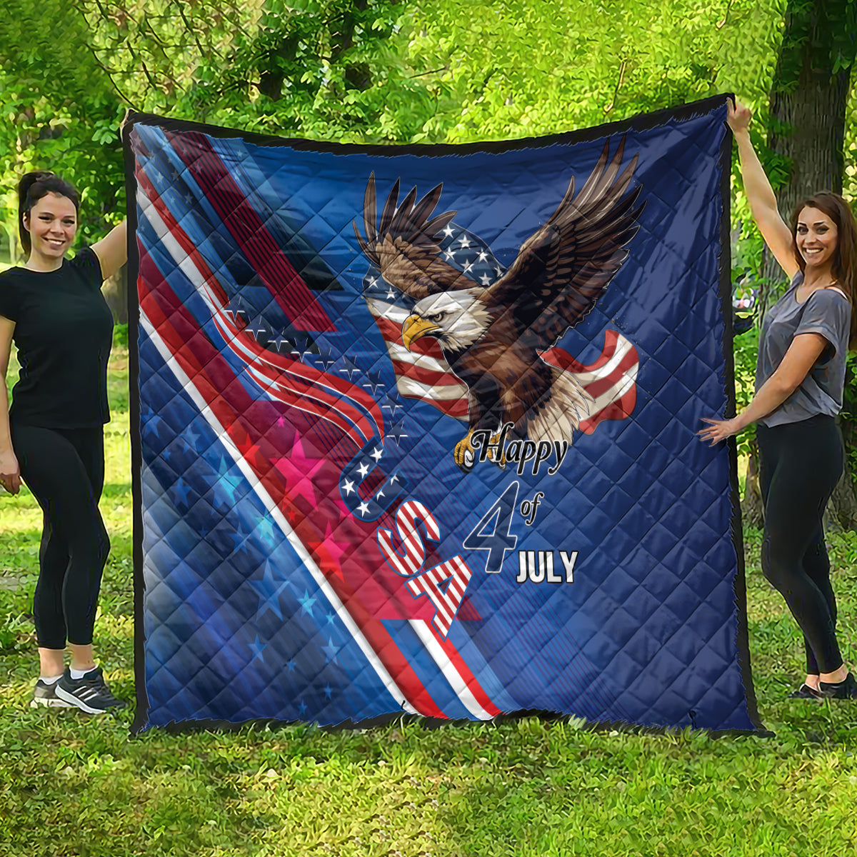 USA Independence Day 2024 Quilt United States Eagle - Wonder Print Shop