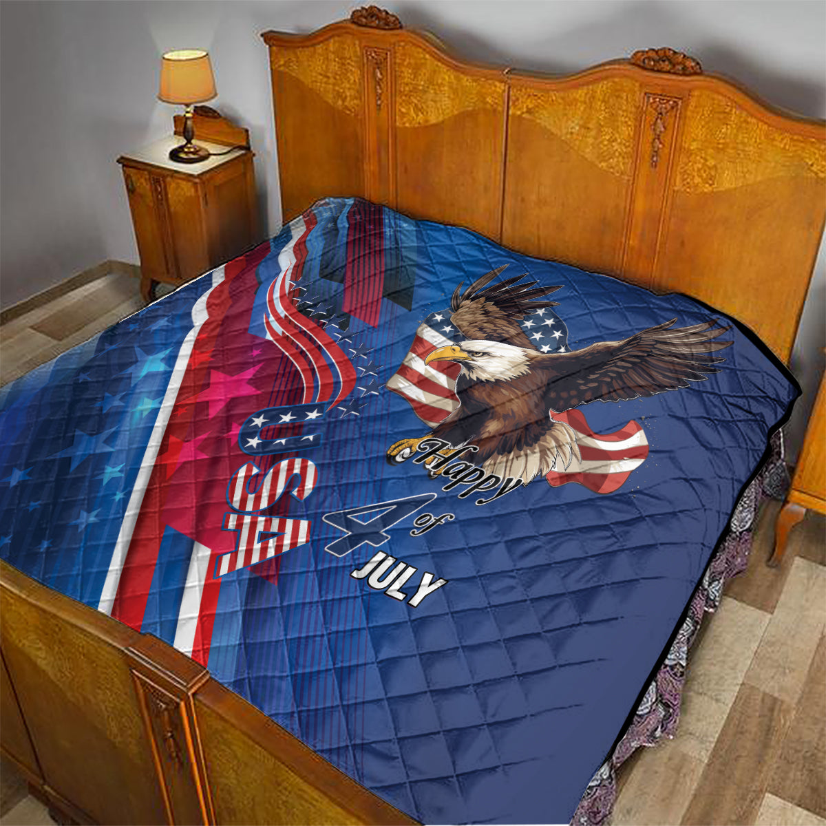 USA Independence Day 2024 Quilt United States Eagle - Wonder Print Shop