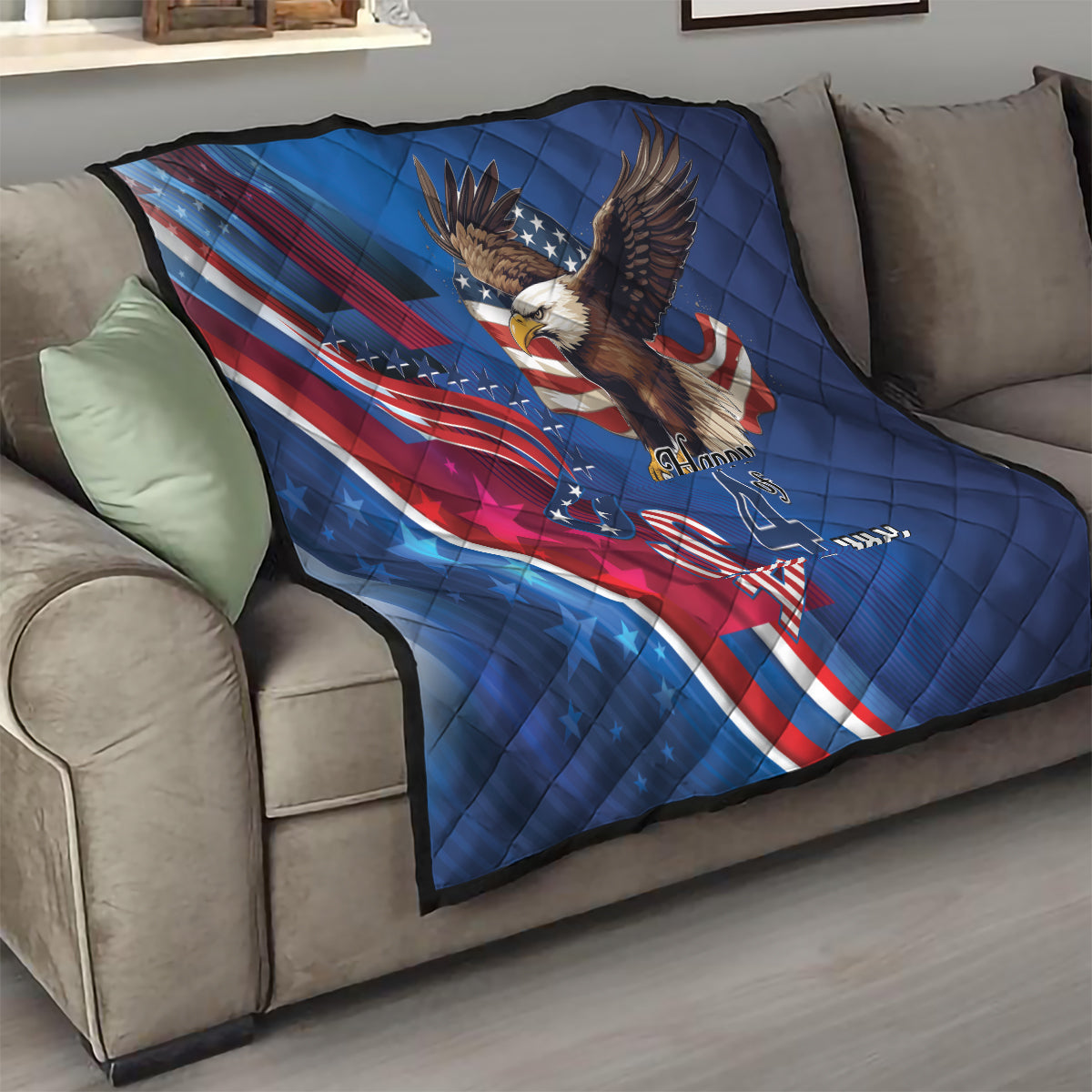 USA Independence Day 2024 Quilt United States Eagle - Wonder Print Shop