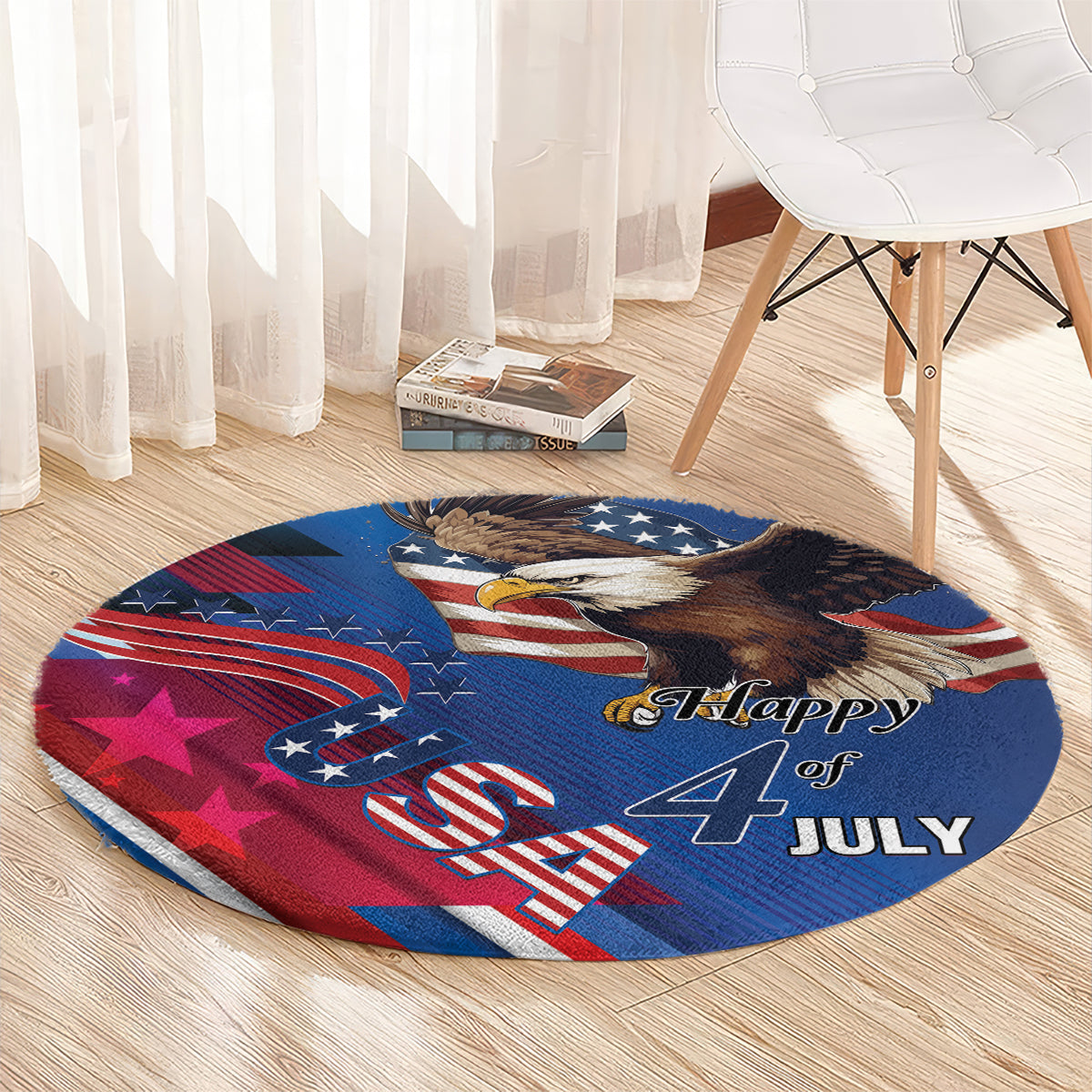 USA Independence Day 2024 Round Carpet United States Eagle