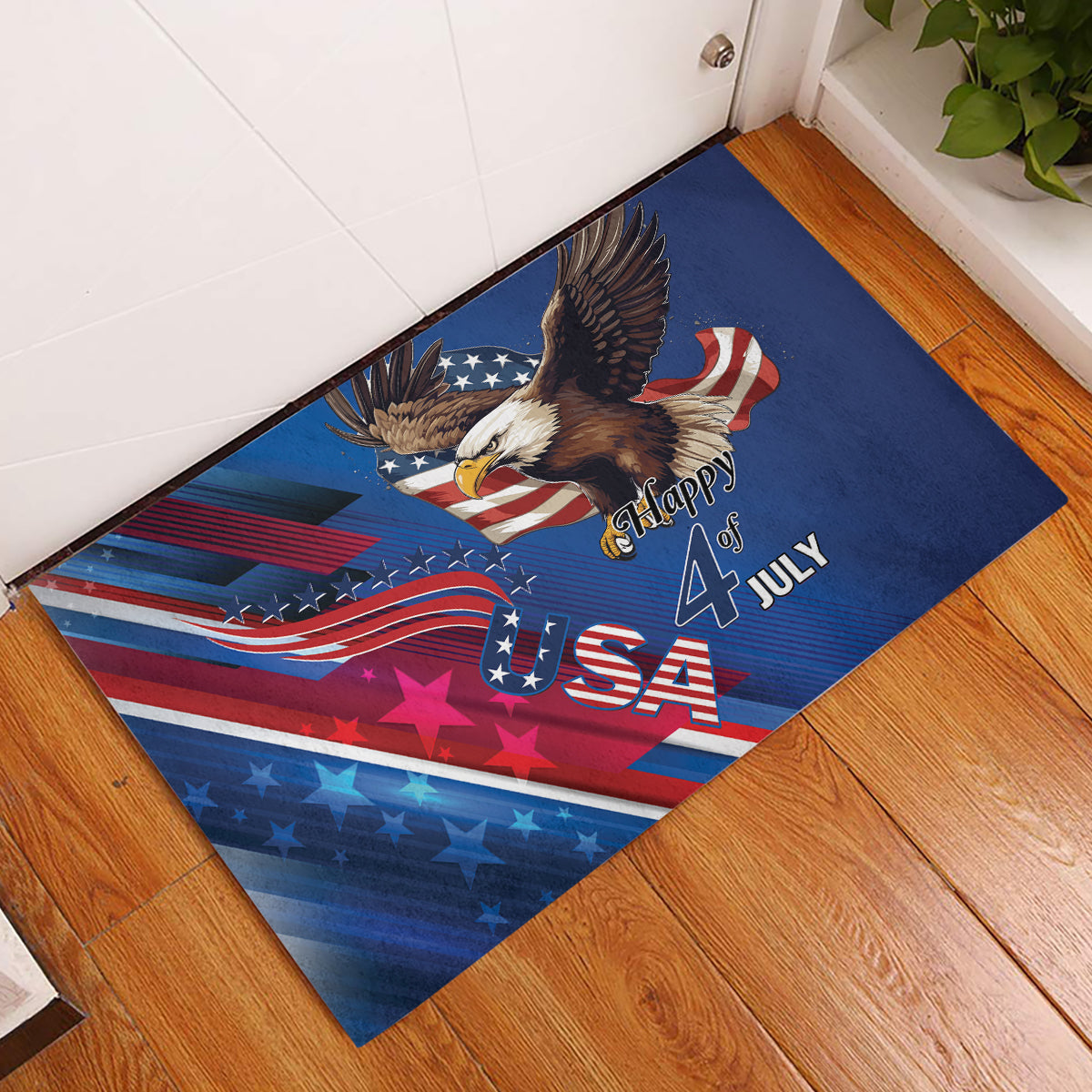 USA Independence Day 2024 Rubber Doormat United States Eagle - Wonder Print Shop