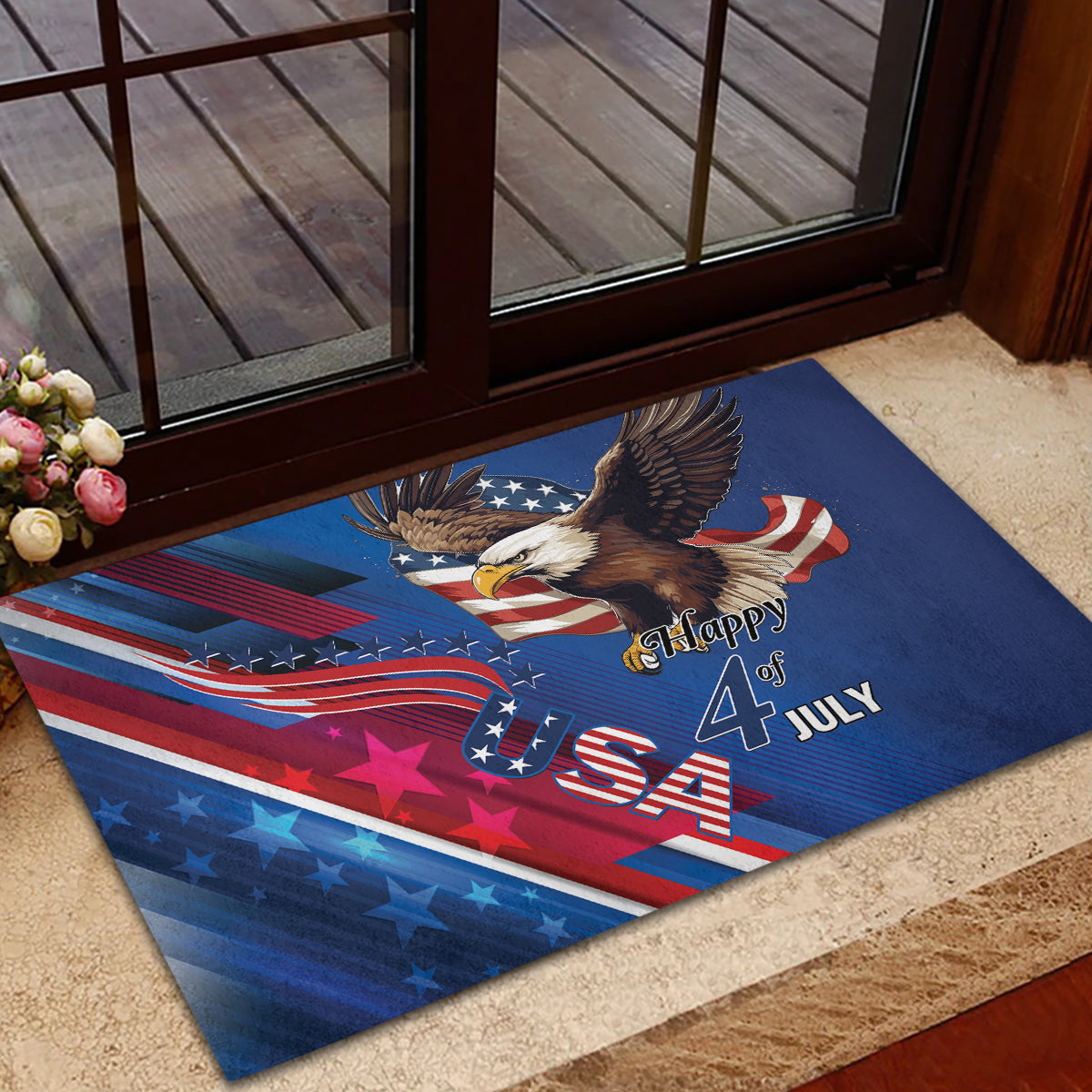 USA Independence Day 2024 Rubber Doormat United States Eagle - Wonder Print Shop