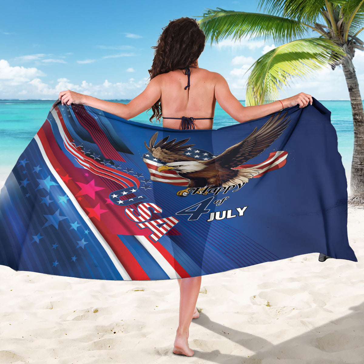 USA Independence Day 2024 Sarong United States Eagle - Wonder Print Shop