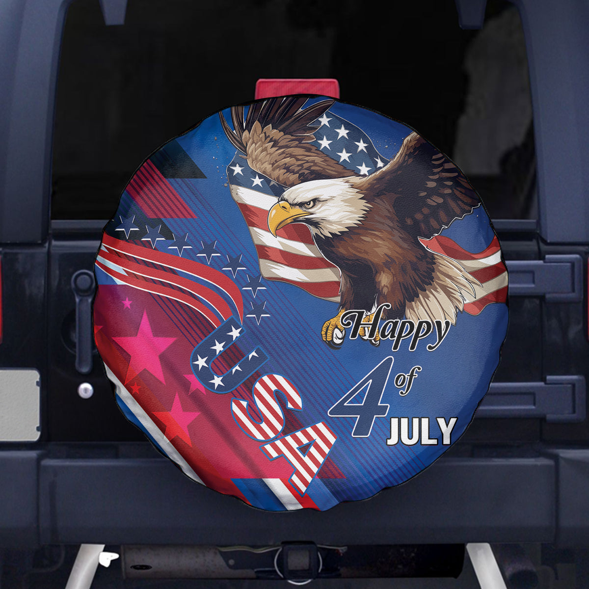 USA Independence Day 2024 Spare Tire Cover United States Eagle - Wonder Print Shop