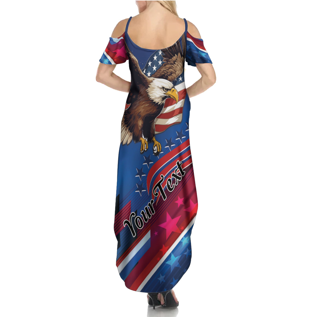 Personalized USA Independence Day 2024 Summer Maxi Dress United States Eagle - Wonder Print Shop