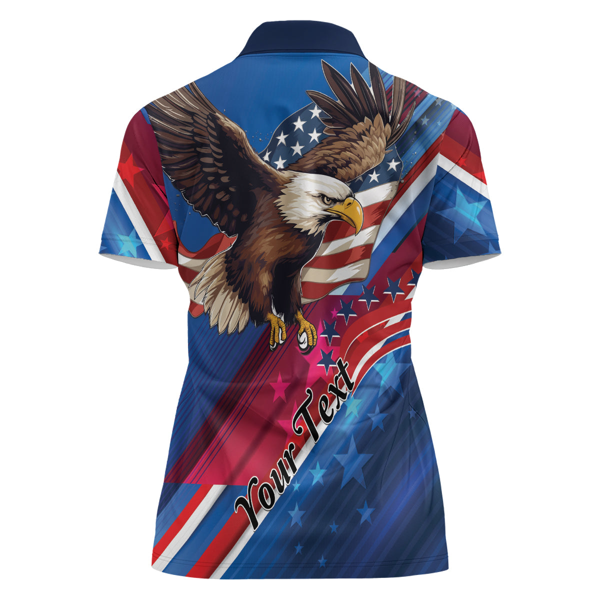 Personalized USA Independence Day 2024 Women Polo Shirt United States Eagle - Wonder Print Shop