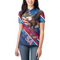 Personalized USA Independence Day 2024 Women Polo Shirt United States Eagle - Wonder Print Shop