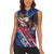 Personalized USA Independence Day 2024 Women Sleeveless Polo Shirt United States Eagle - Wonder Print Shop