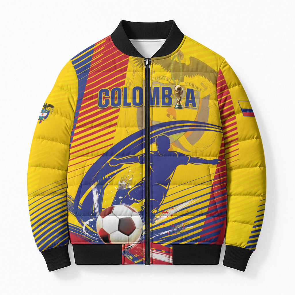 Custom Colombia 2026 World Football Bomber Puffer Jacket Los Cafeteros Go Champion
