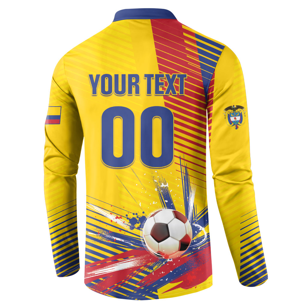 Custom Colombia 2026 World Football Button Sweatshirt Los Cafeteros Go Champion