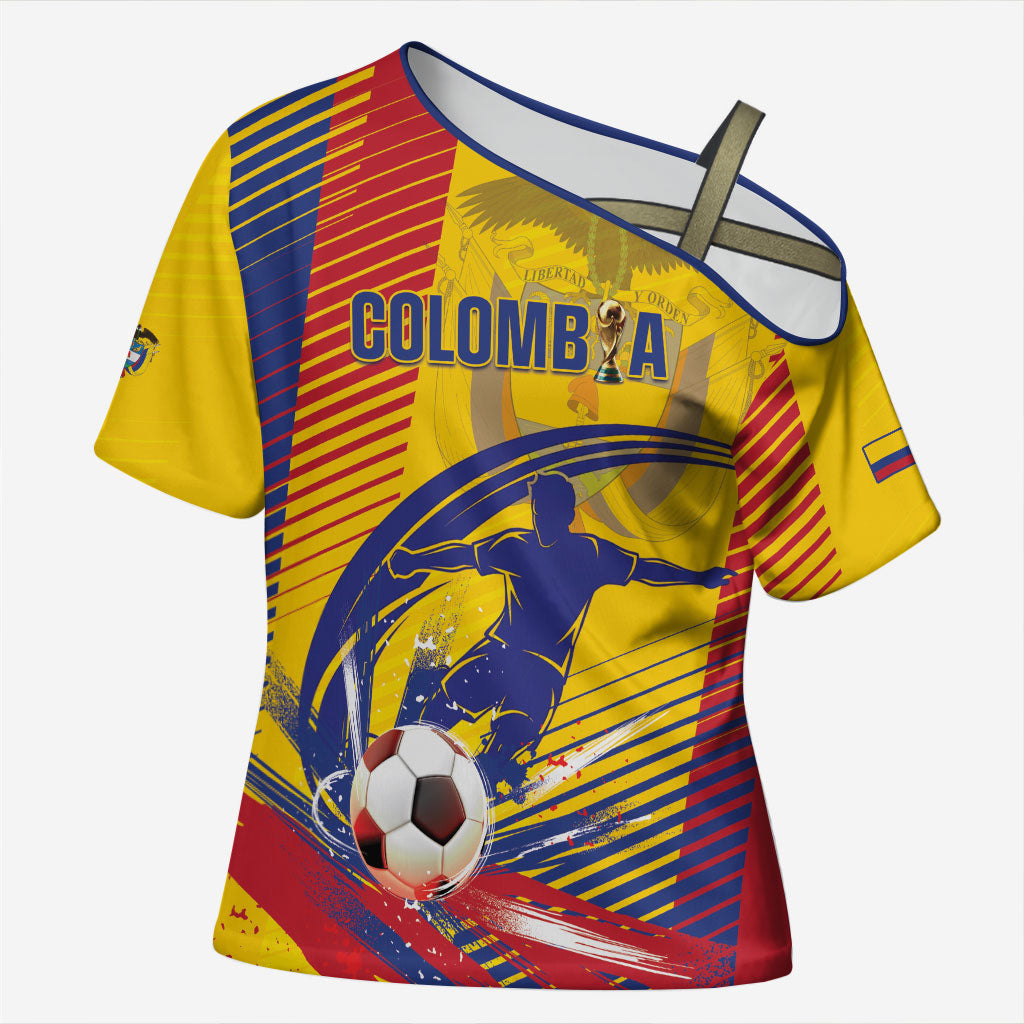 Custom Colombia 2026 World Football Cross Shoulder Shirt Los Cafeteros Go Champion