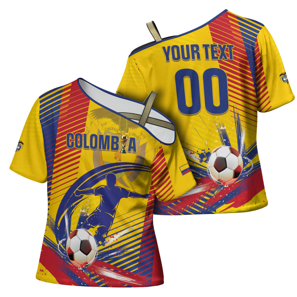 Custom Colombia 2026 World Football Cross Shoulder Shirt Los Cafeteros Go Champion