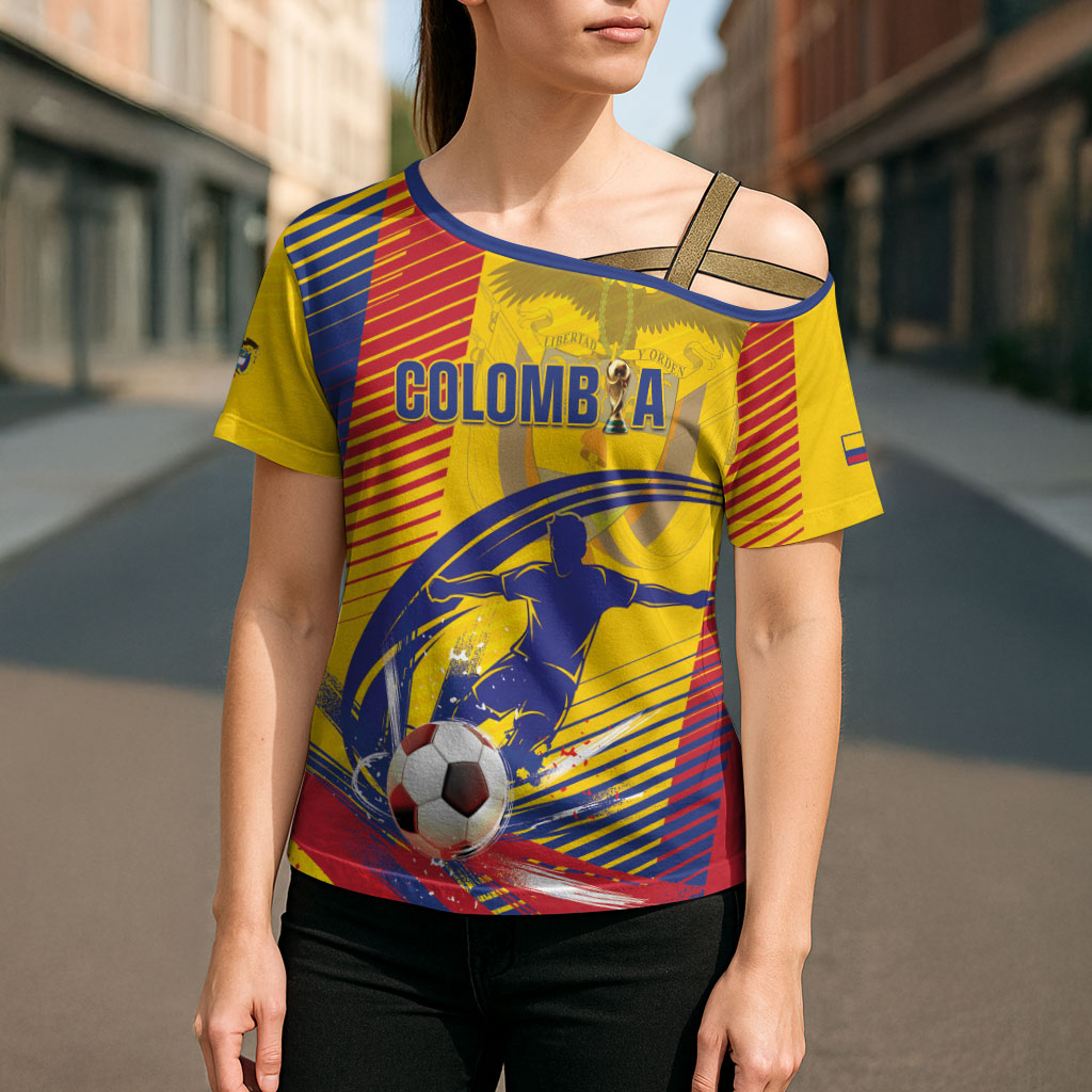 Custom Colombia 2026 World Football Cross Shoulder Shirt Los Cafeteros Go Champion
