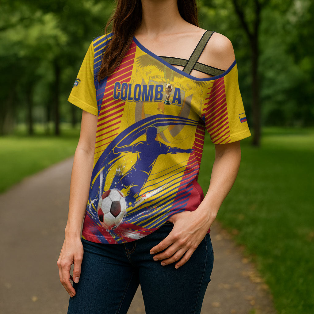 Custom Colombia 2026 World Football Cross Shoulder Shirt Los Cafeteros Go Champion