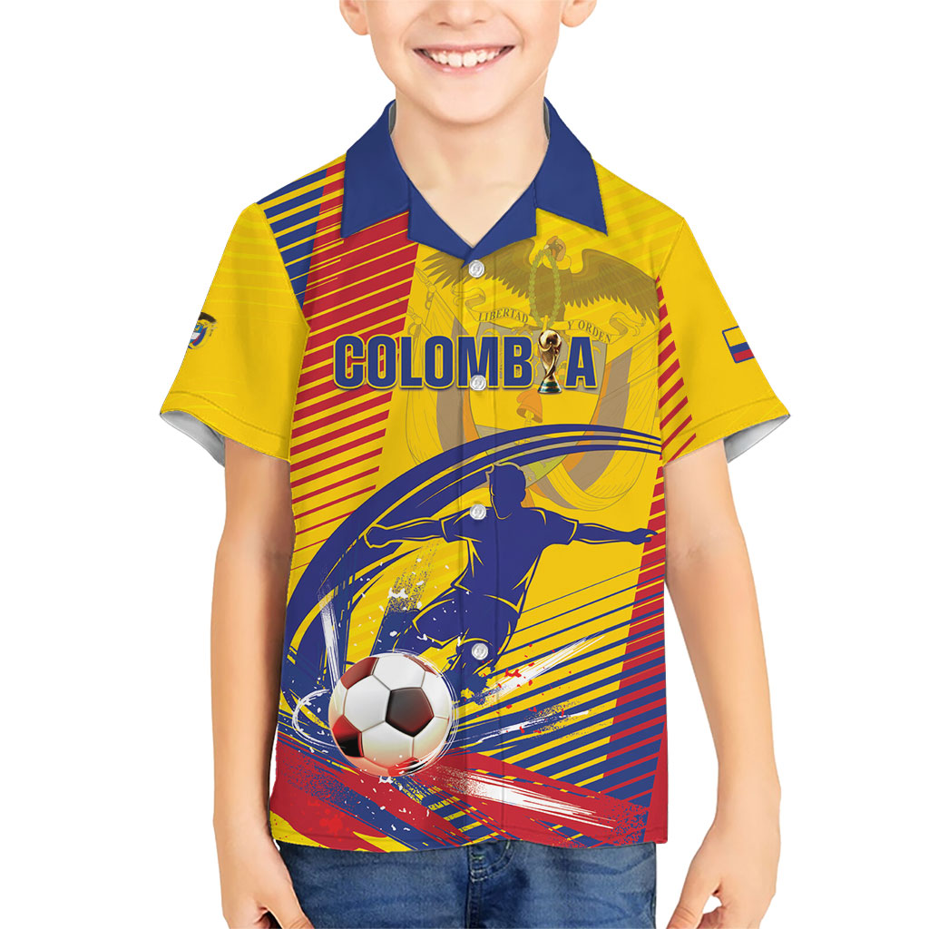 Custom Colombia 2026 World Football Kid Hawaiian Shirt Los Cafeteros Go Champion