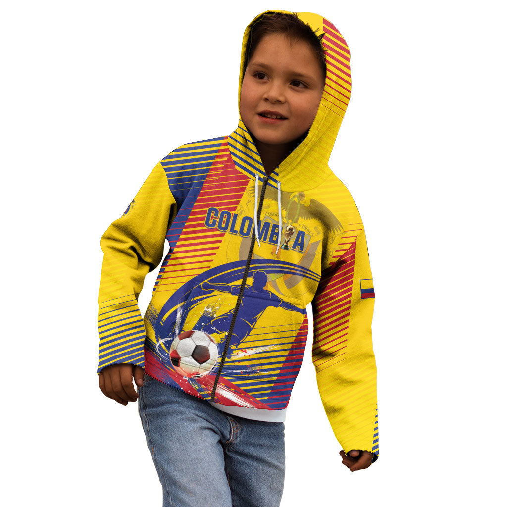 Custom Colombia 2026 World Football Kid Hoodie Los Cafeteros Go Champion
