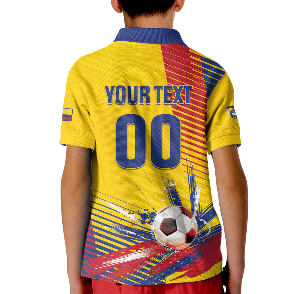 Custom Colombia 2026 World Football Kid Polo Shirt Los Cafeteros Go Champion