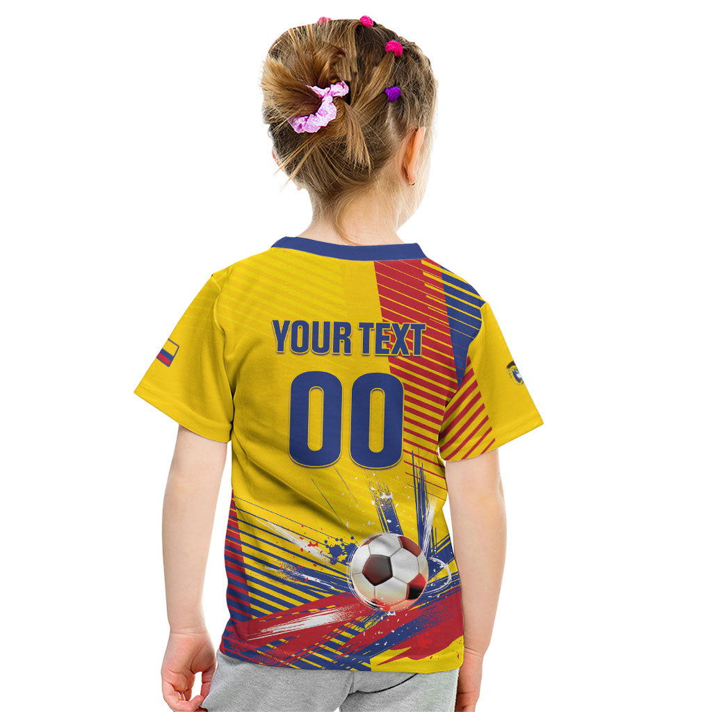 Custom Colombia 2026 World Football Kid T Shirt Los Cafeteros Go Champion