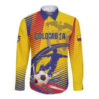 Custom Colombia 2026 World Football Long Sleeve Button Shirt Los Cafeteros Go Champion