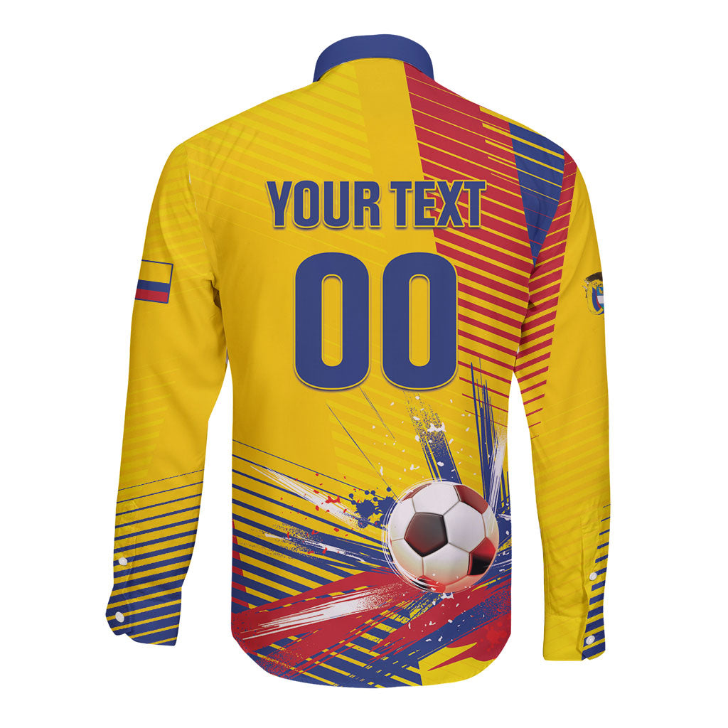 Custom Colombia 2026 World Football Long Sleeve Button Shirt Los Cafeteros Go Champion