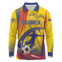 Custom Colombia 2026 World Football Long Sleeve Polo Shirt Los Cafeteros Go Champion