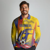 Custom Colombia 2026 World Football Long Sleeve Polo Shirt Los Cafeteros Go Champion