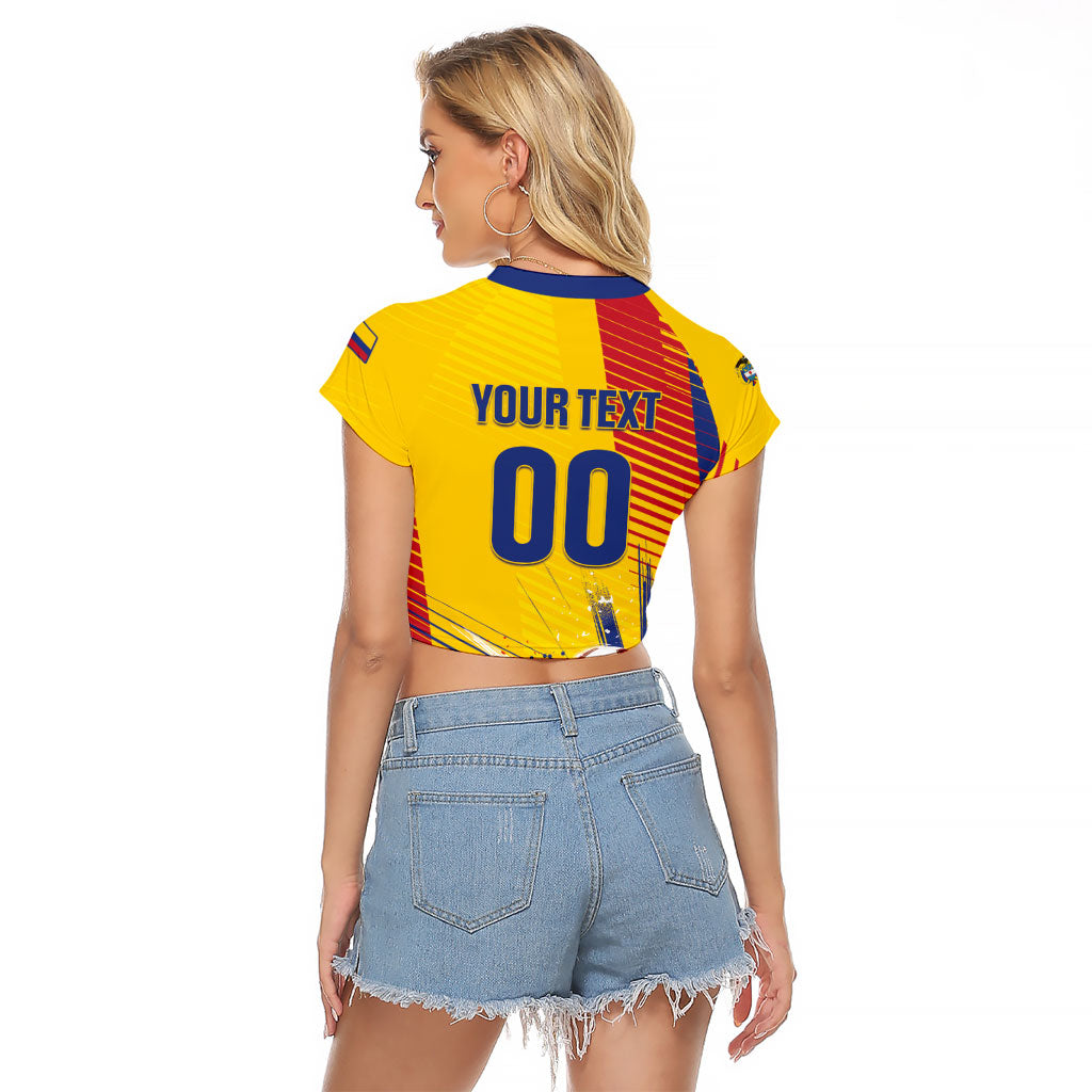 Custom Colombia 2026 World Football Raglan Cropped T Shirt Los Cafeteros Go Champion