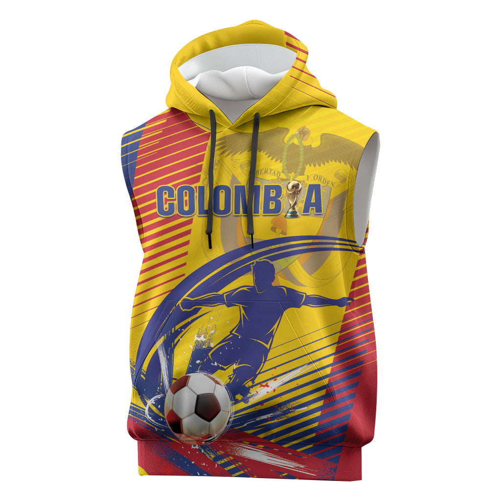 Custom Colombia 2026 World Football Sleeveless Hoodie Los Cafeteros Go Champion