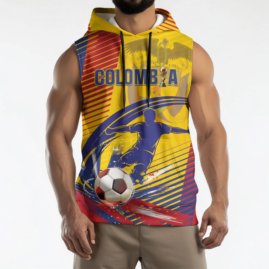 Custom Colombia 2026 World Football Sleeveless Hoodie Los Cafeteros Go Champion