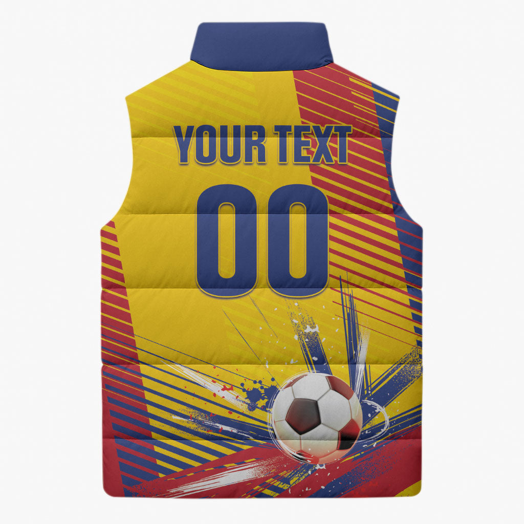 Custom Colombia 2026 World Football Sleeveless Puffer Jacket Los Cafeteros Go Champion