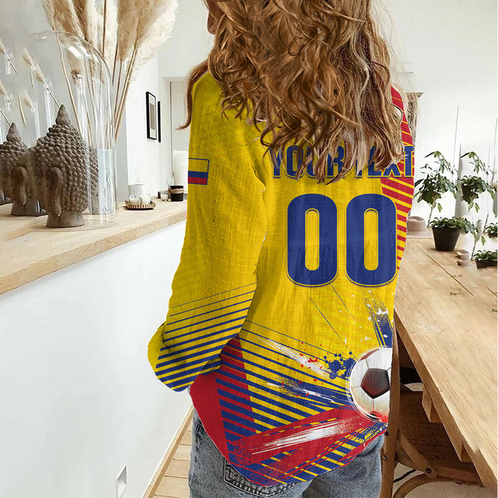 Custom Colombia 2026 World Football Women Casual Shirt Los Cafeteros Go Champion