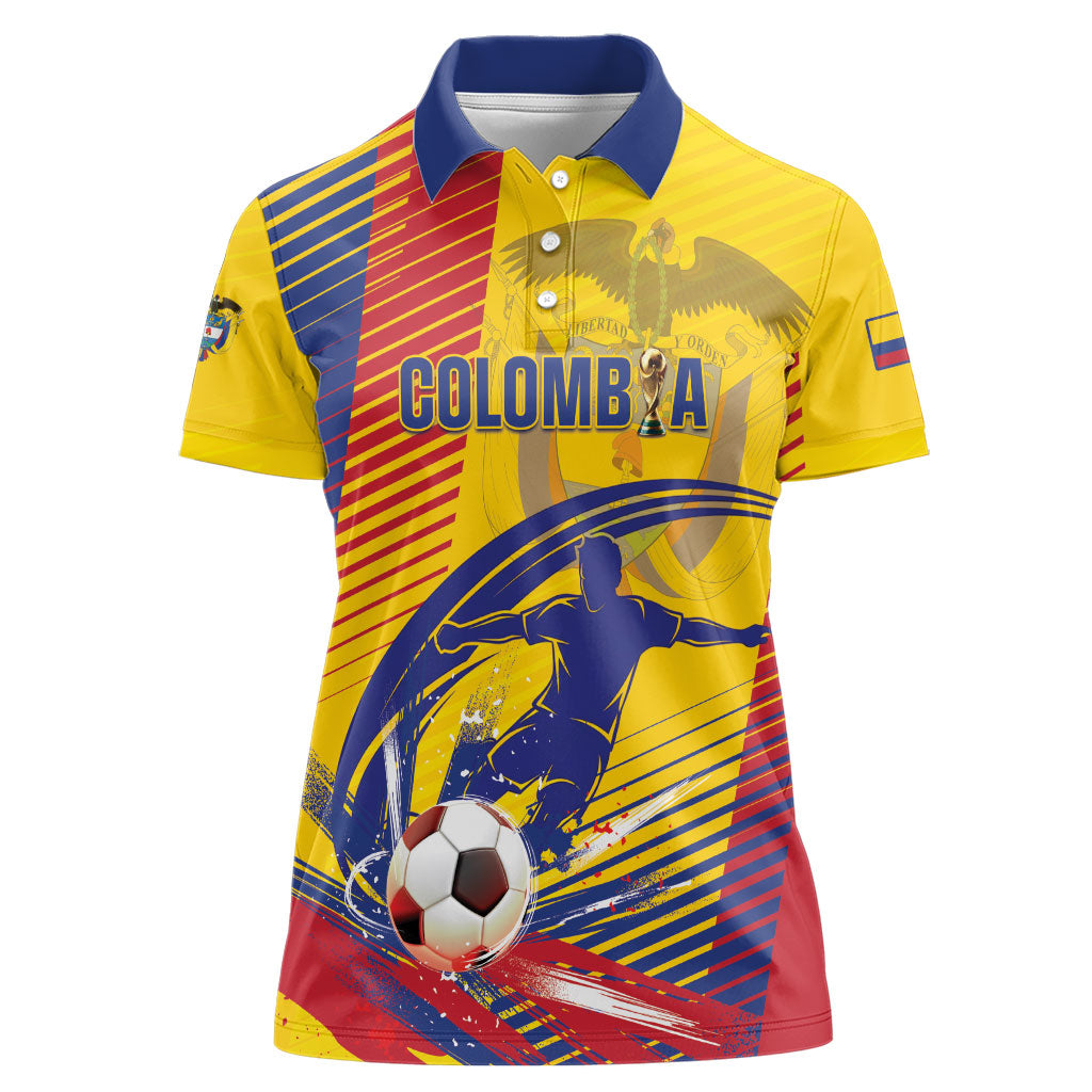 Custom Colombia 2026 World Football Women Polo Shirt Los Cafeteros Go Champion