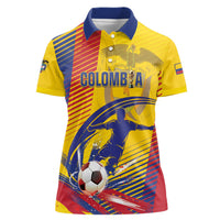 Custom Colombia 2026 World Football Women Polo Shirt Los Cafeteros Go Champion