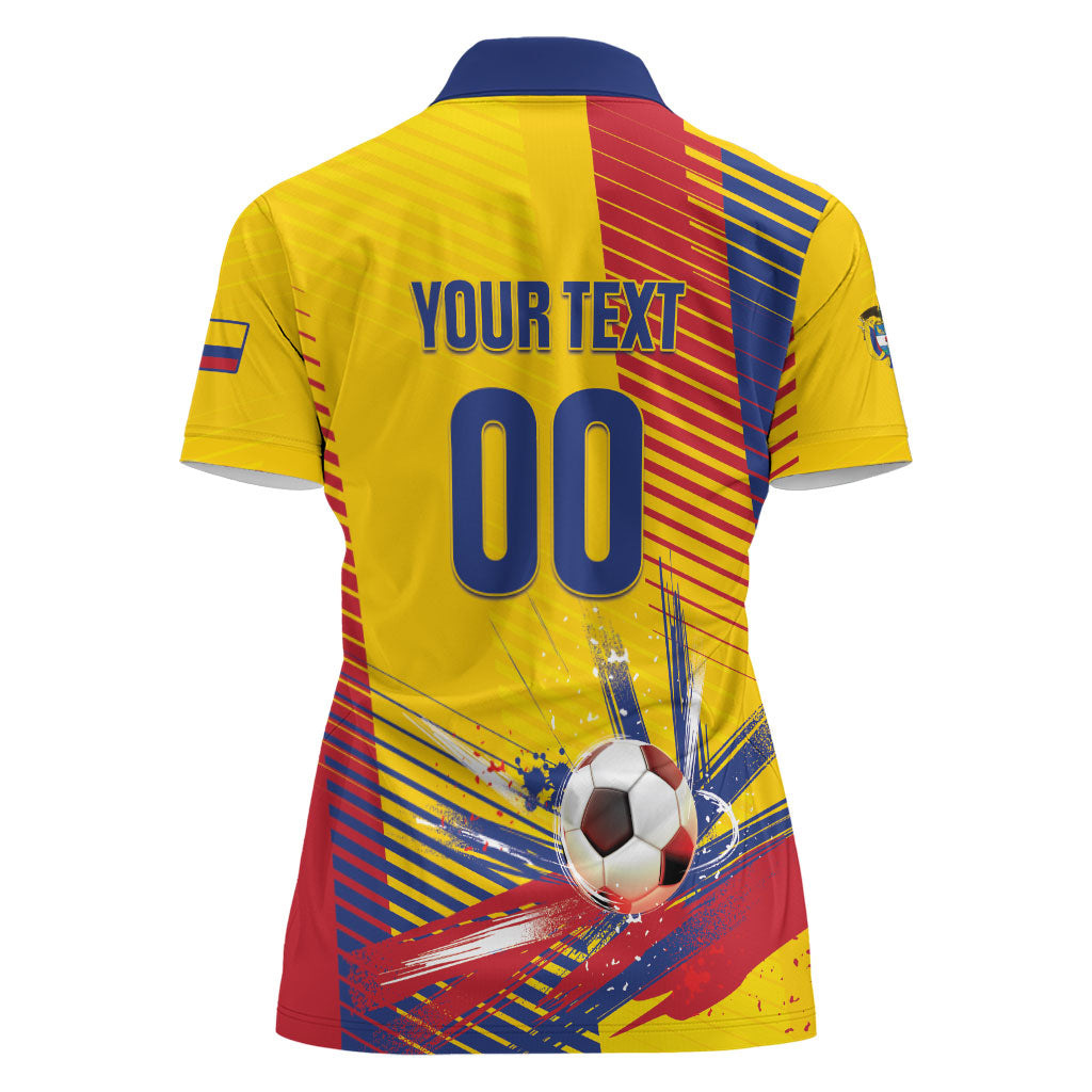 Custom Colombia 2026 World Football Women Polo Shirt Los Cafeteros Go Champion