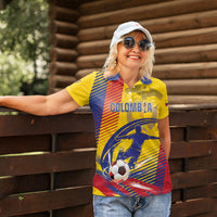 Custom Colombia 2026 World Football Women Polo Shirt Los Cafeteros Go Champion