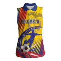 Custom Colombia 2026 World Football Women Sleeveless Polo Shirt Los Cafeteros Go Champion