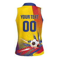 Custom Colombia 2026 World Football Women Sleeveless Polo Shirt Los Cafeteros Go Champion