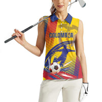 Custom Colombia 2026 World Football Women Sleeveless Polo Shirt Los Cafeteros Go Champion