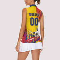 Custom Colombia 2026 World Football Women Sleeveless Polo Shirt Los Cafeteros Go Champion