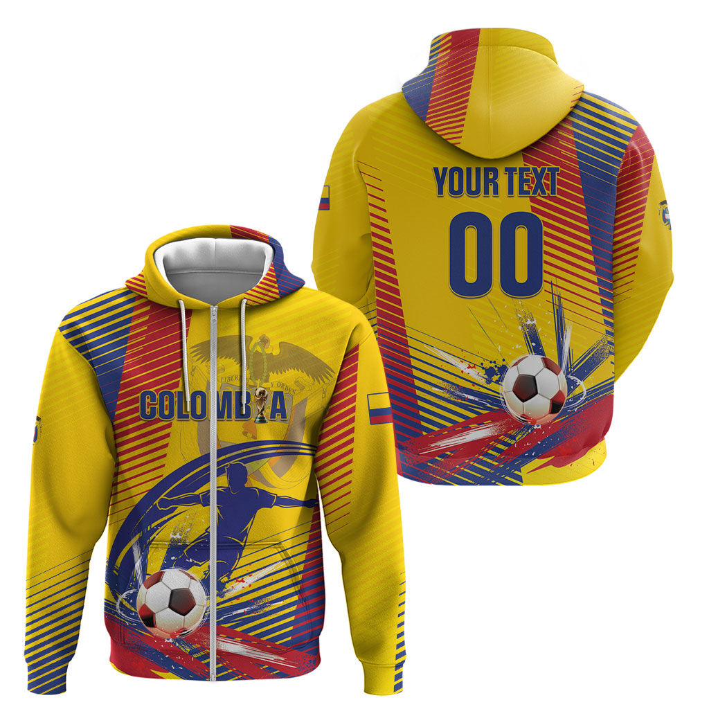 Custom Colombia 2026 World Football Zip Hoodie Los Cafeteros Go Champion