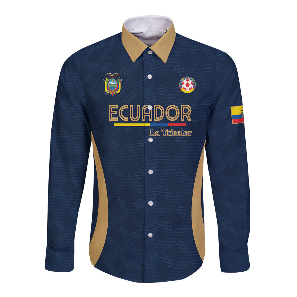 Custom Ecuador 2026 World Football Long Sleeve Button Shirt La Tri Go Champion