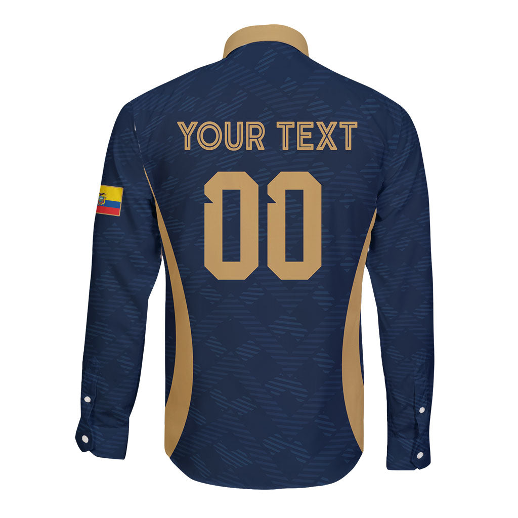 Custom Ecuador 2026 World Football Long Sleeve Button Shirt La Tri Go Champion