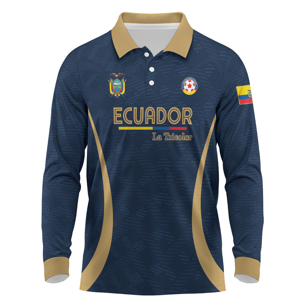 Custom Ecuador 2026 World Football Long Sleeve Polo Shirt La Tri Go Champion