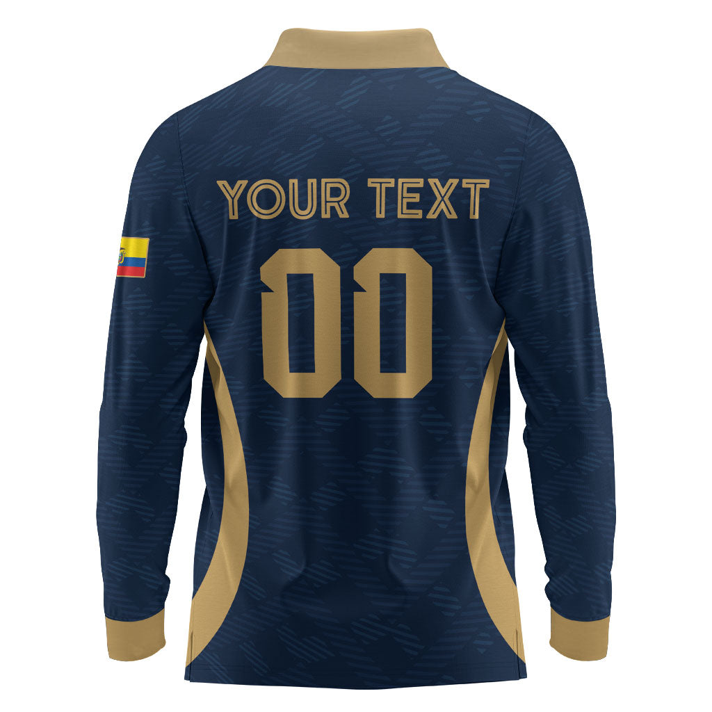 Custom Ecuador 2026 World Football Long Sleeve Polo Shirt La Tri Go Champion