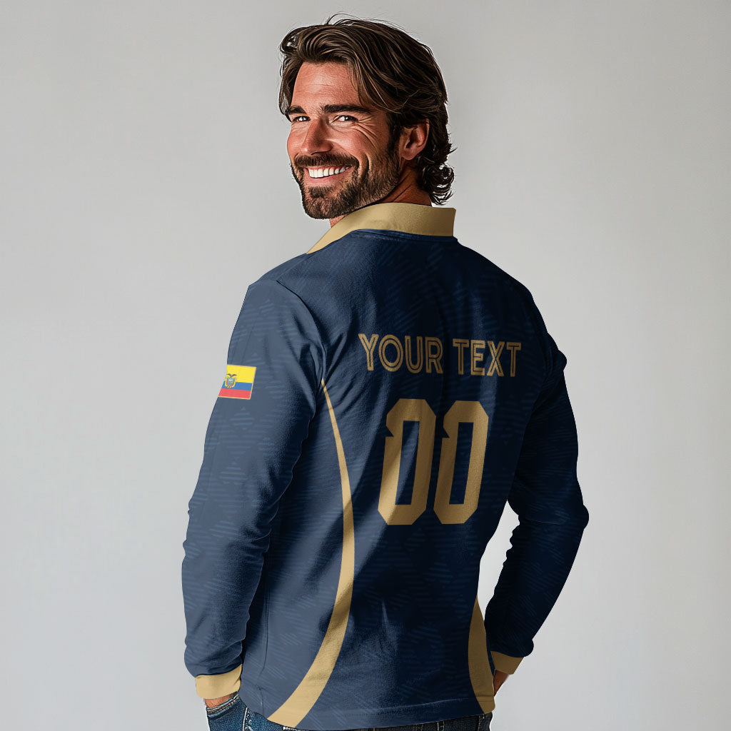 Custom Ecuador 2026 World Football Long Sleeve Polo Shirt La Tri Go Champion