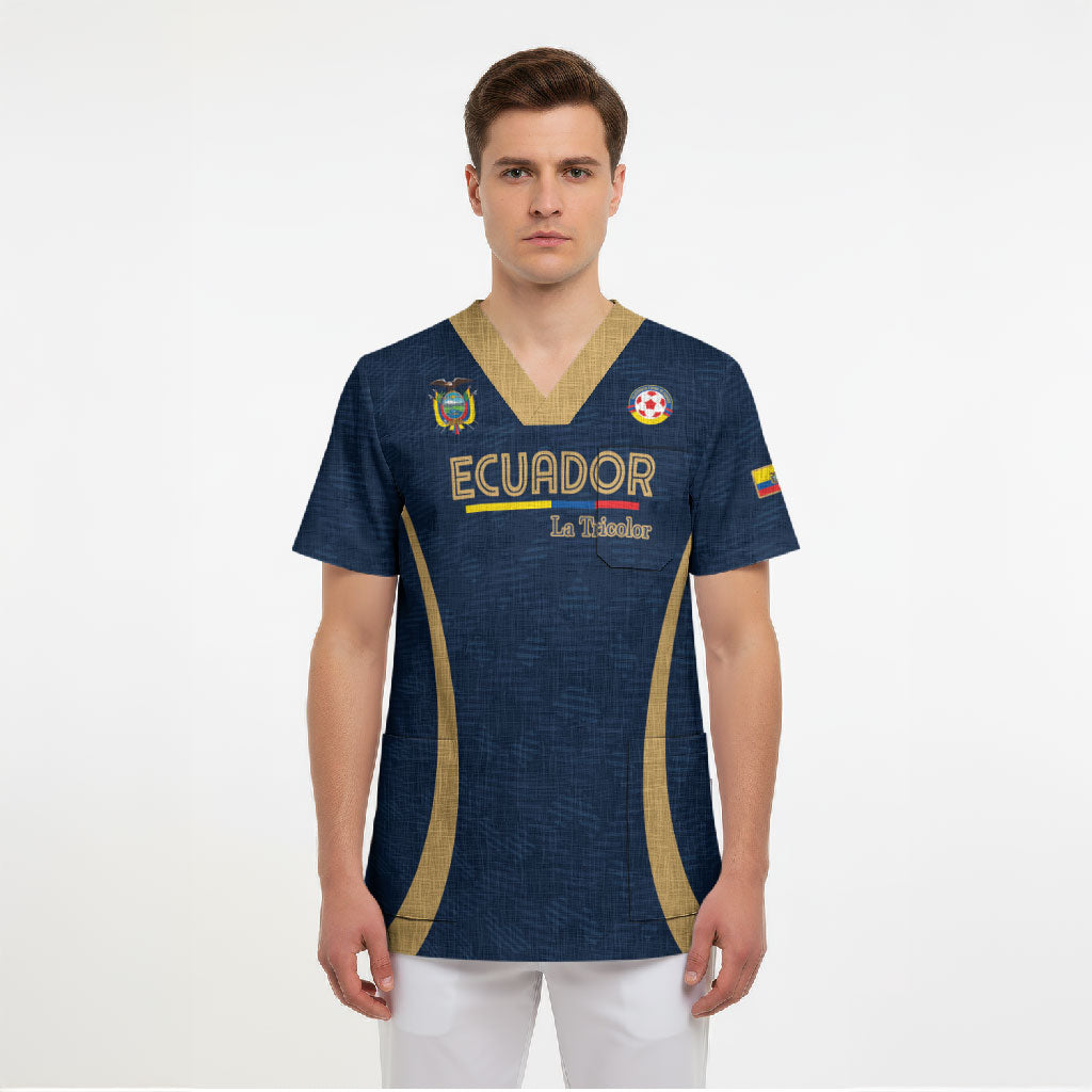 Custom Ecuador 2026 World Football Scrub Top La Tri Go Champion