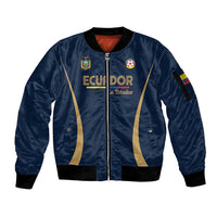 Custom Ecuador 2026 World Football Sleeve Zip Bomber Jacket La Tri Go Champion