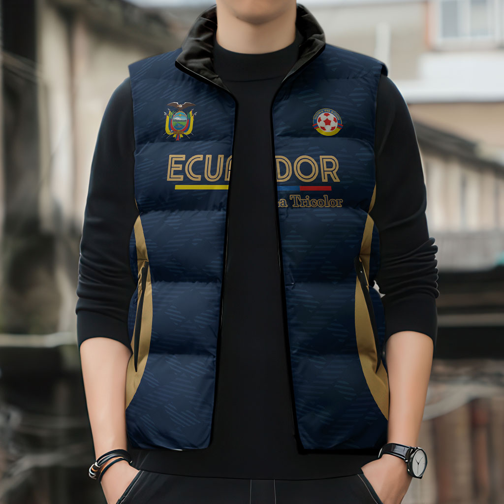 Custom Ecuador 2026 World Football Sleeveless Puffer Jacket La Tri Go Champion
