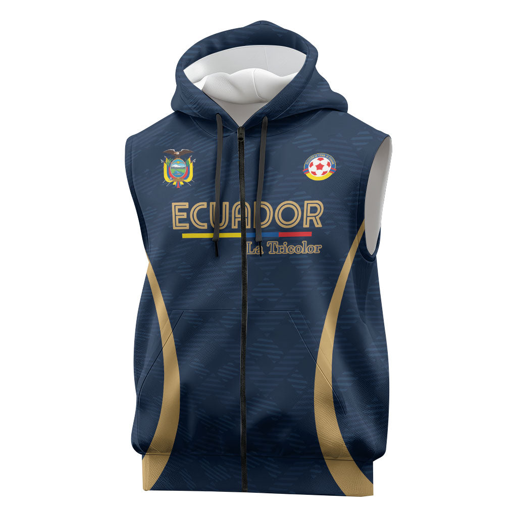 Custom Ecuador 2026 World Football Sleeveless Zip Hoodie La Tri Go Champion