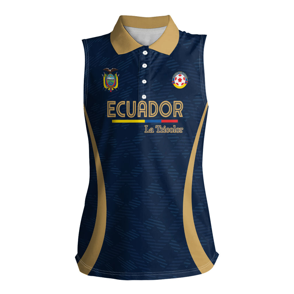 Custom Ecuador 2026 World Football Women Sleeveless Polo Shirt La Tri Go Champion